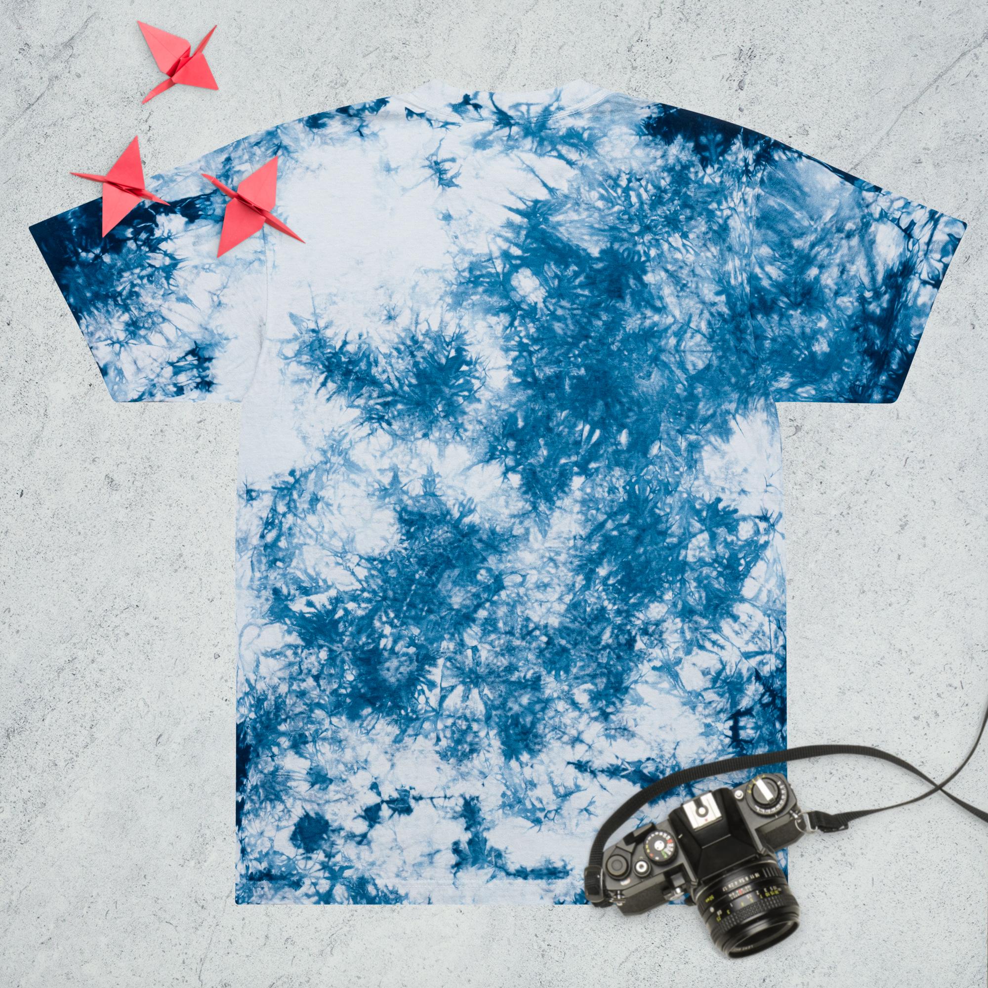 TigerLegacy oversized tie-dye tee, Navy/White colorway, back