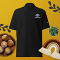 Black TigerLegacy unisex pique polo shirt, front view